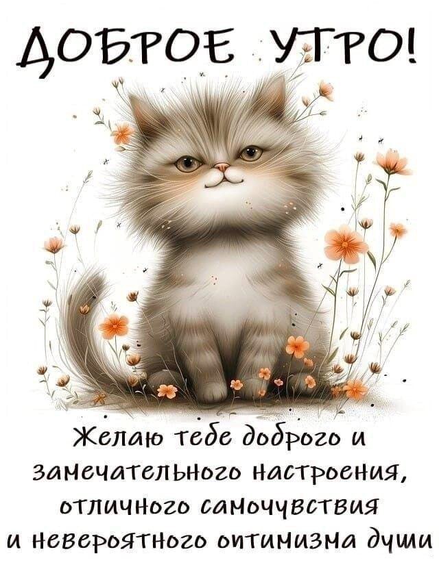 котик в цветочках