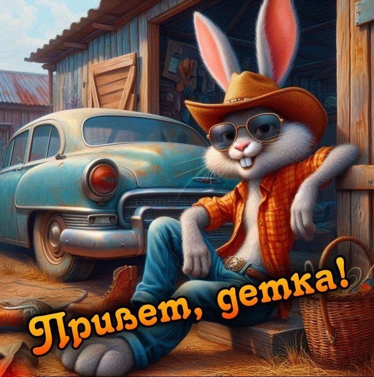 Крутой заяц в очках