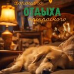 Собака спит на кровати