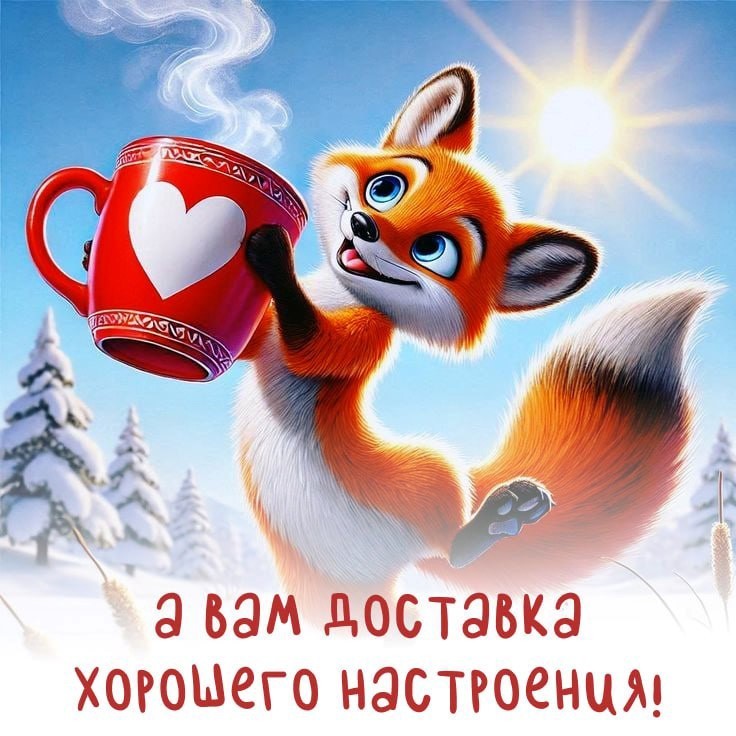 Лисичка и чашка с сердечком