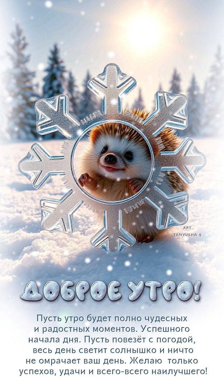 Ежик в снежинке