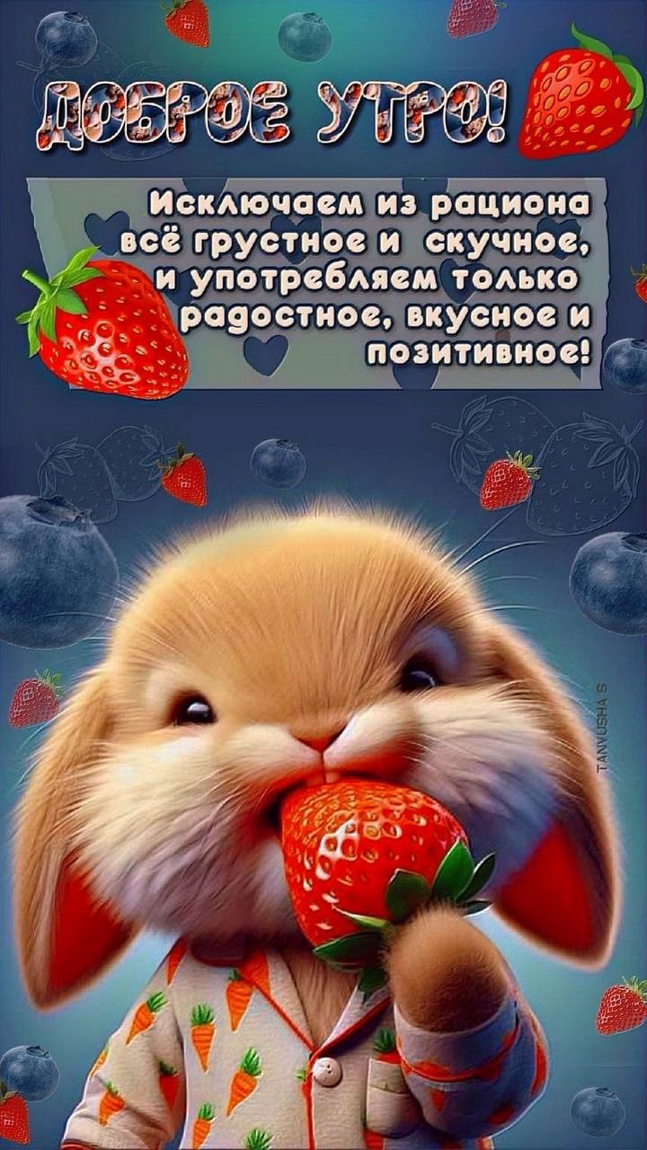 Кролик есть клубничку
