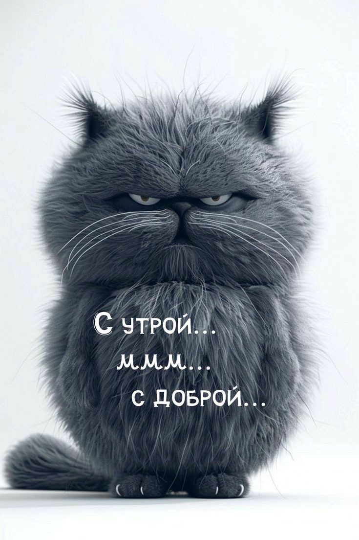 Сердитый черный кот