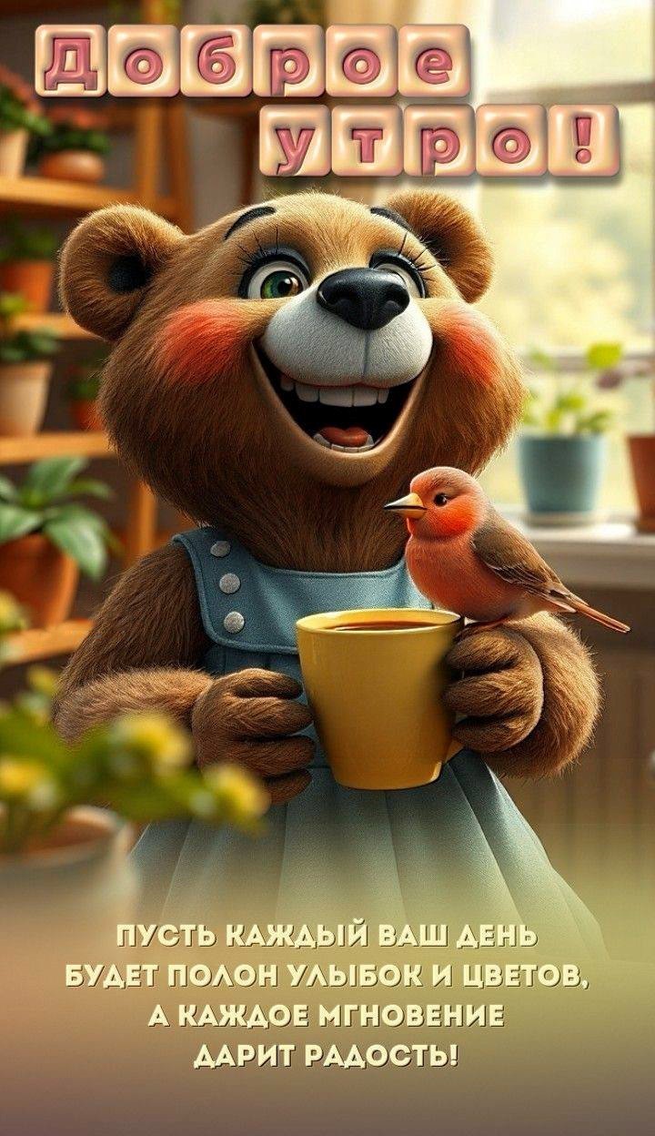 Медведь и птичка