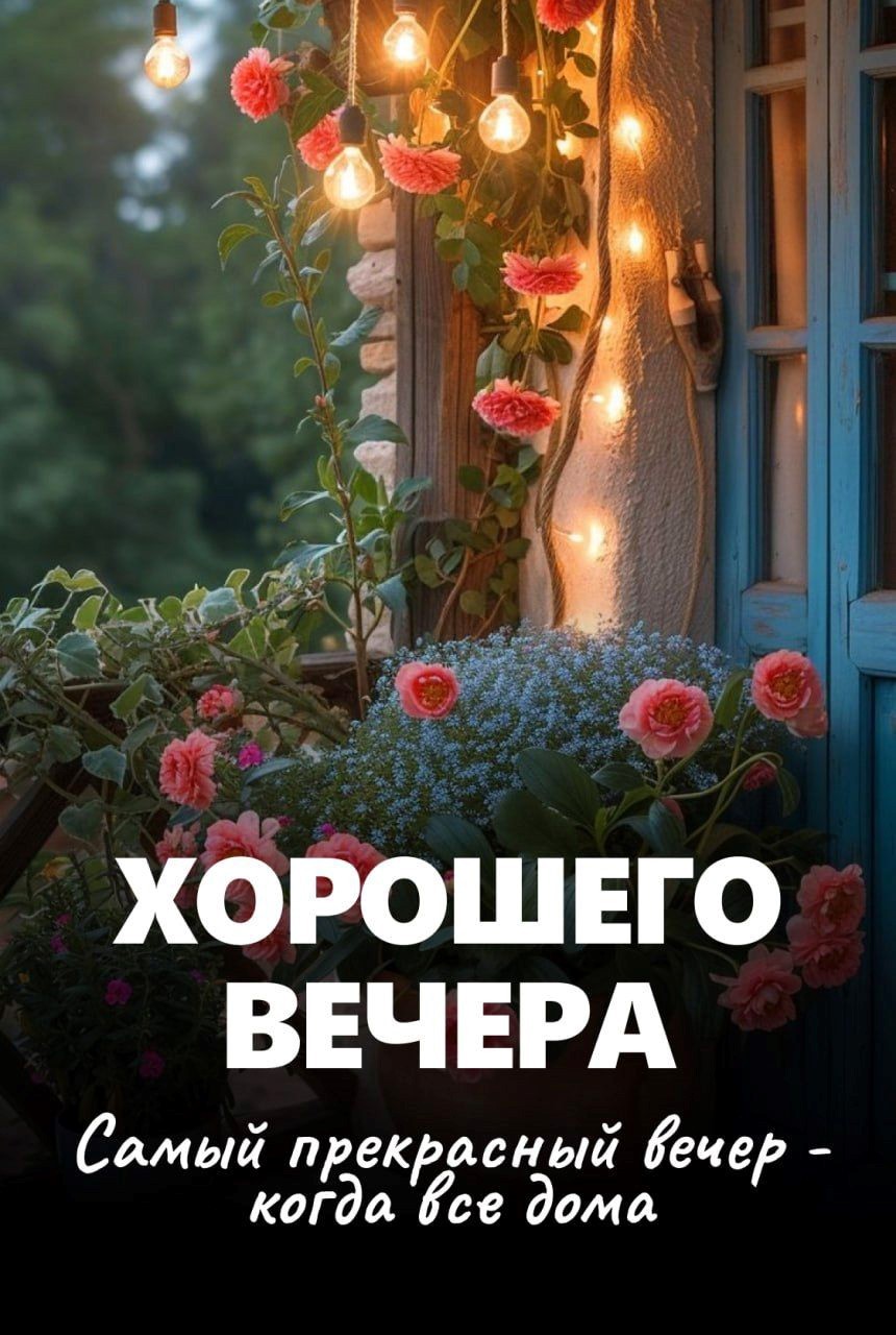 Открытка Хорошего вечера дома Уютное крыльцо дома