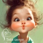 Девочушка шлет воздушный поцелуй