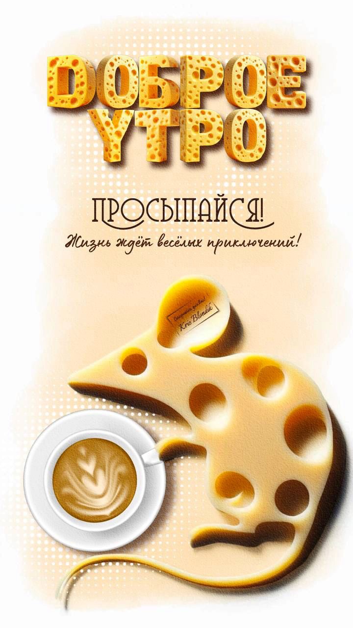 открытка с сырной мышей