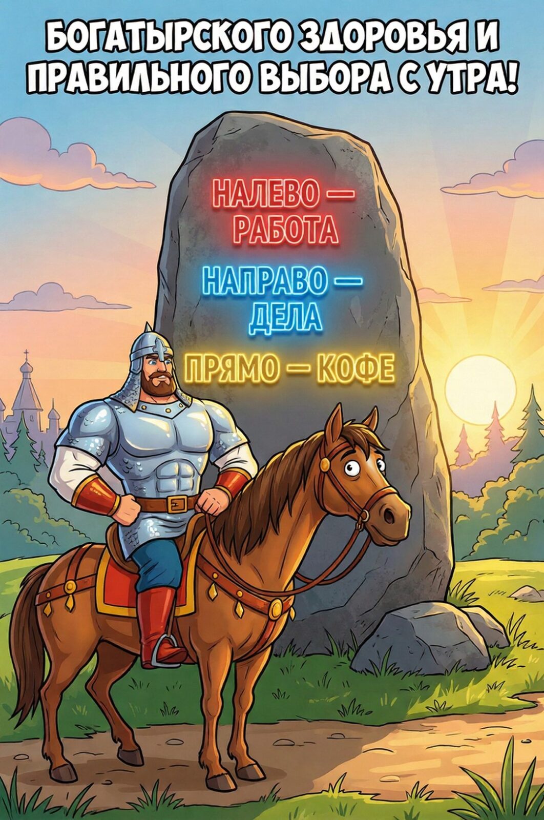 Илья Муромец перед камнем