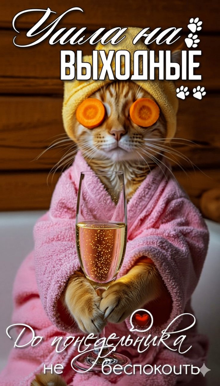 Кошка розовом халате