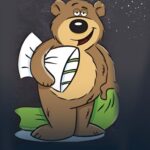 Медведь с подушкой на открытке спокойной ночи