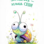 Смешная улитка с пожеланием